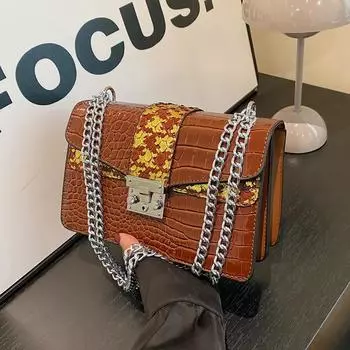 Сумка на плечо из искусственной кожи с цепочкой для женщин, роскошная сумка, маленькие сумки через плечо, высококачественный дизайнер