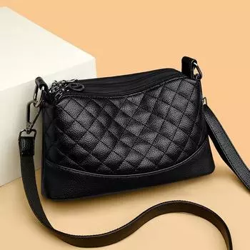 Сумка на плечо из мягкой кожи с ромбовидной сеткой для женщин, новинка 2023, минималистичная повседневная сумка подмышки для женщин, однотонная сумка через плечо в стиле ретро