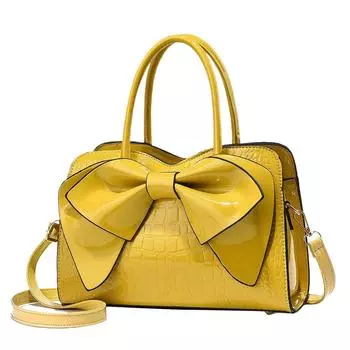 Сумка на плечо с бантом, модная сумка из искусственной кожи со съемным ремешком, модная сумка через плечо, однотонная сумка с верхней ручкой синий