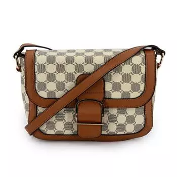 Сумка на плечо с пряжкой и графическим рисунком Женский TORRENTE Petit коричневый