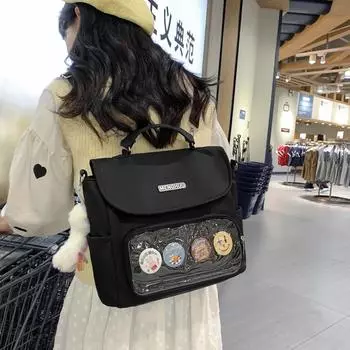 Сумка на плечо в студенческом стиле, школьная сумка, женский однотонный рюкзак фиолетовый