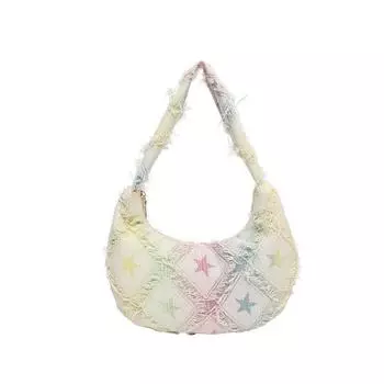 Сумка на плечо Y2K Star с кисточками из денима, сумка в стиле панк-деним с полумесяцем, дорожная сумка Style B