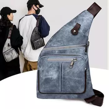 Сумка на плечо Женская сумка из мягкой кожи большой вместимости Мужская нагрудная сумка чёрный