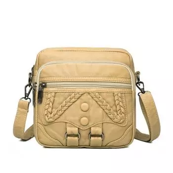 Сумка на плечо, женский новый женский диагональный рюкзак, материнский рюкзак на одно плечо, диагональный пролет, мягкая кожа чёрный