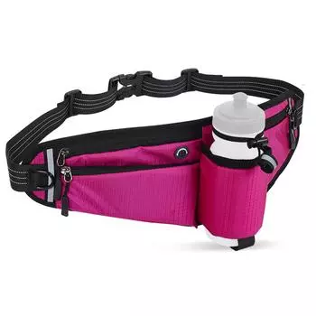 Сумка на пояс для бега Running Waist Pack, регулируемая, для питья, с держателем для бутылки с водой розы красного