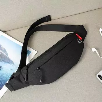 Сумка на пояс для мужчин, спортивная сумка для мобильного телефона, нейлоновая водонепроницаемая сумка через плечо, мужская нагрудная сумка чёрный