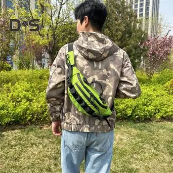 Сумка на пояс для рыболовных снастей из водонепроницаемой ткани Оксфорд, большая вместимость, портативный органайзер для рыболовных принадлежностей на открытом воздухе, поясная сумка, нагрудный чехол-слинг оранжевый