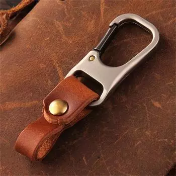 Сумка на пояс из натуральной кожи, брелоки, держатель для ключей от машины, органайзер для ключей, кожаный брелок, брелок для машины Brown-Width 1cm