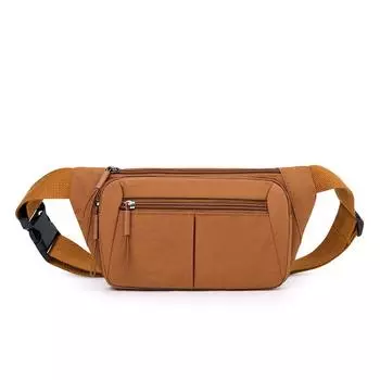 Сумка на пояс Женская сумка через плечо Дорожная спортивная сумка на грудь Легкая водоотталкивающая нейлоновая тканевая сумка коричневый