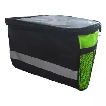 Сумка на раму для горного велосипеда, на переднюю трубу, на руль, большой вместимости, для хранения зелёный