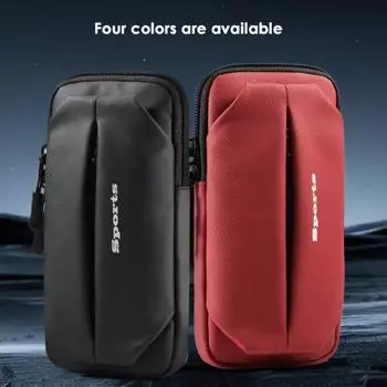 Сумка на руку для бега из искусственной кожи, дышащая, большая емкость, регулируемая, модная, с надписью «Телефон» чёрный