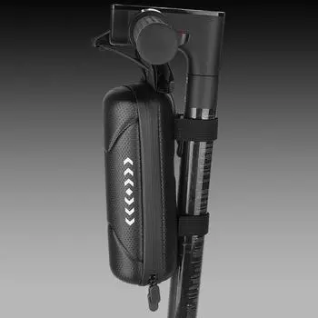 Сумка на руль электрического скутера Нескользящая фиксация Сумка-органайзер для цилиндра большой емкости Передняя сумка для велосипеда с застежкой-ремешком Жесткий корпус из ЭВА для велосипеда A