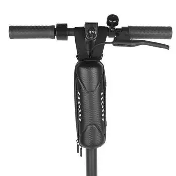 Сумка на руль электрического скутера Нескользящая фиксация Сумка-органайзер для цилиндра большой емкости Передняя сумка для велосипеда с застежкой-ремешком Жесткий корпус из ЭВА для велосипеда A