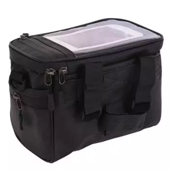 Сумка на руль велосипеда, большая вместимость, непромокаемая сумка для велосипеда, наплечная сумка, передняя сумка для велосипеда U7Q6 Black-1pc