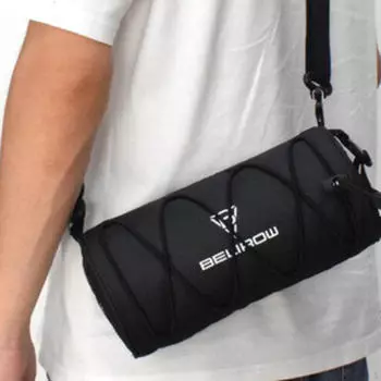 Сумка на руль велосипеда для поездок на работу, на плечо, передняя часть велосипеда, универсальная, легкая, внешняя, эластичная 2.4L Black