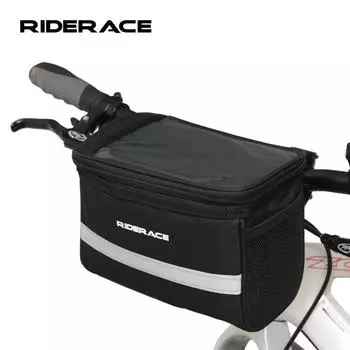 Сумка на руль велосипеда со светоотражающей полосой, сумка-органайзер для рамы велосипеда, многофункциональная портативная сумка на руль горного велосипеда чёрный