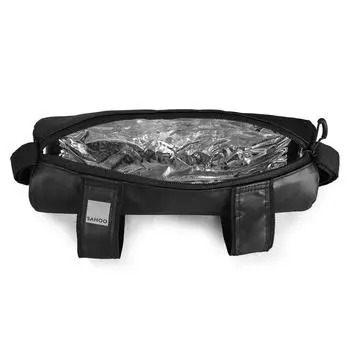 Сумка на руль велосипеда Сумка на верхнюю трубу велосипеда Сумка на переднюю раму велосипеда Сумка для хранения на ремне велосипеда чёрный