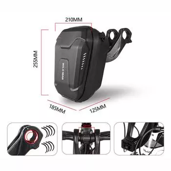 Сумка на руль велосипеда Сумка с передней подвеской для велосипеда Водонепроницаемая твердая оболочка из ЭВА 3 л с плечевым ремнем для чёрный