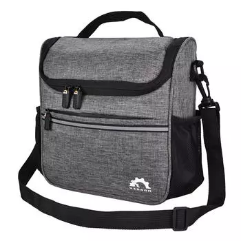 Сумка на руль велосипеда, термосумка для велосипеда объемом 3,5 л, с передним отделением и регулируемым ремнем, сохраняет еду горячей и серый