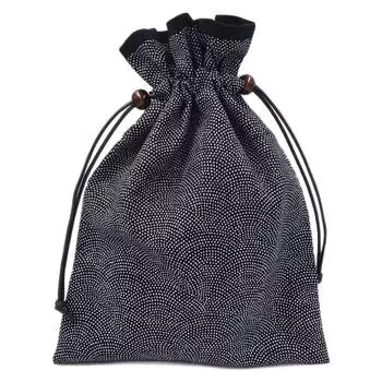 Сумка на шнурке ручной работы FUJITA с подкладкой, японский узор, узор акульей кожи x черный, сделано в Японии, сумка для книги Госюин, чехол для книги Госюин