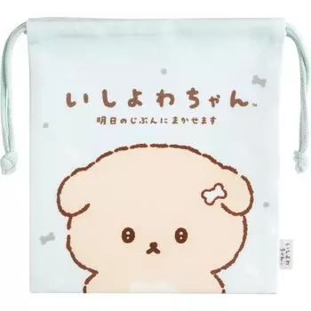 Сумка на шнурке с клином CA62502 San-X Ishiyowa-chan светло-синий