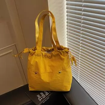 Сумка на шнурке Сумка подмышкой Нишевый дизайн Ручная сумка Сумка через плечо Большая вместимость Модная сумка чёрный