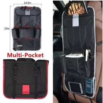 Сумка на спинку сиденья автомобиля Сумка из ткани Оксфорд Защита от пинков Серая 58*(Ширина)36см*(толстый)1см