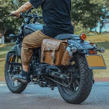 Сумка на заднее сиденье мотоцикла в стиле ретро, большая вместительная мотоциклетная сумка, универсальная задняя сумка для езды на мотоцикле чёрный