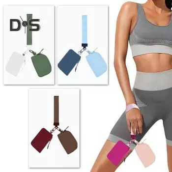 Сумка на запястье с двойными съемными чехлами, женский кошелек на застежке, портативный водонепроницаемый кошелек на молнии для путешествий, покупок, портмоне для монет синий