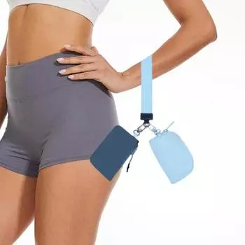 Сумка на запястье с двумя съемными карманами, женский кошелек с клипсой на запястье, портативный, водонепроницаемый синий