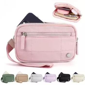 Сумка на запястье с застежкой-молнией, кошелек на запястье, портативный, водонепроницаемый, с несколькими отделениями, для хранения карт, ключей и мобильного телефона зелёный