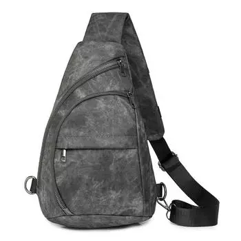 Сумка нагрудная из мягкой искусственной кожи, сумка-мессенджер через плечо, женская сумка-рюкзак в стиле ретро чёрный