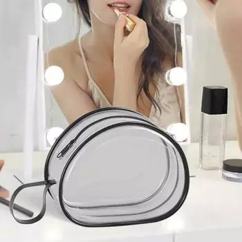 Сумка-накладка на грудь, прозрачная сумка для бюстгальтера, застежка-молния, водонепроницаемая косметичка, сумка для хранения ювелирных изделий, компактный органайзер для поездок, кемпинга, спортзала чёрный