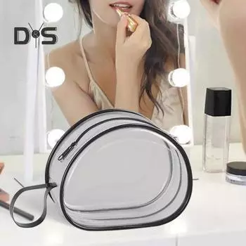 Сумка-накладка на грудь, прозрачная сумка для бюстгальтера, застежка-молния, водонепроницаемая косметичка, сумка для хранения ювелирных изделий, компактный органайзер для поездок, кемпинга, спортзала чёрный