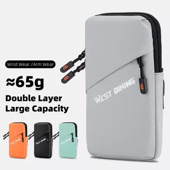 Сумка-нарукавник, регулируемая сумка для бега, верховой езды, сумка для мобильного телефона, дышащая спортивная сумка для хранения на открытом воздухе серый