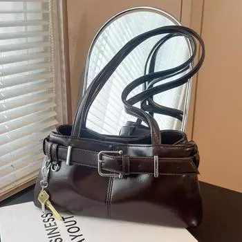 Сумка Niche Bag, сумка через плечо в стиле ретро Spice Girl, сумка-локомотив Niche Design Sense, универсальная модная сумка для поездок на работу коричневый