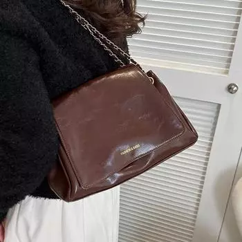 Сумка Niche bag женская новинка 2024 года осень-зима модная сумка-цепочка, высококачественная универсальная сумка-мессенджер в стиле ретро для поездок на работу чёрный