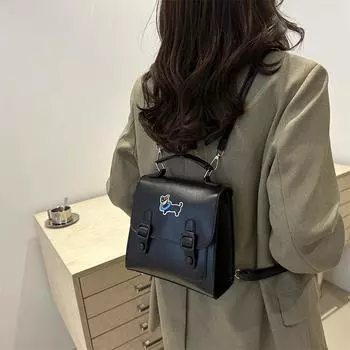 Сумка Niche Design 2024, новая мода, простой студенческий школьный рюкзак, женский простой модный рюкзак, женский рюкзак чёрный