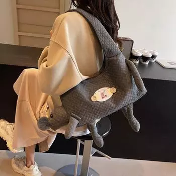 Сумка Niche Design 2024, новая модная сумка через плечо, женская сумка большой вместимости, сумка подмышкой, классная большая сумка серый