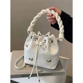 Сумка Niche Design 2024, новая сумка-мессенджер, популярная серебристая универсальная сумка-ведро в этом году Standard чёрный