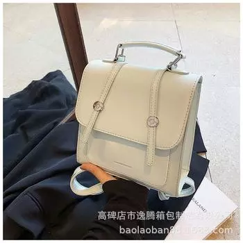 Сумка Niche Design 2024, новый простой рюкзак для женщин, портативный корейский вариант, школьный рюкзак в стиле ретро для путешествий чёрный