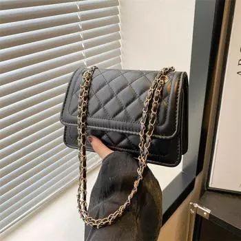 Сумка Niche Design 2024, ретро-трендовая сумка через плечо, повседневная трендовая сумка-мессенджер, простая модная маленькая квадратная сумка для женщин чёрный