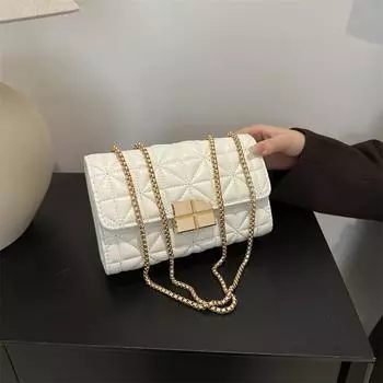 Сумка Niche design diamond 2024 новая сумка женская сумка универсальная сумка-мессенджер цепочка одно плечо подмышкой маленькая квадратная сумка чёрный