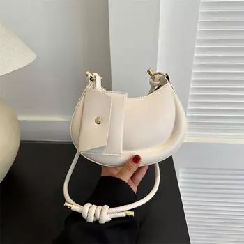 Сумка Niche Design женская 2024 года, новая модная простая индивидуальная сумка-полумесяц под мышкой, универсальная портативная сумка-плечо знаменитости из Интернета белый