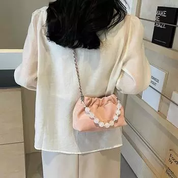 Сумка Niche Design, женская, 2024, новая, красивая, сумка-мессенджер через плечо, персонализированная, трендовая, весенняя, плиссированная, сумка-облако чёрный