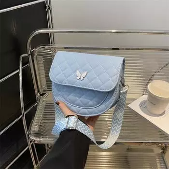 Сумка Niche Design женская 2024 новая модная простая сумка-мессенджер с бриллиантами летняя ретро-сумка-седло белый