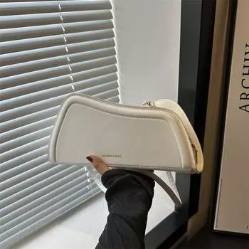 Сумка Niche Design, женская, 2024, новая модная сумка с косым ремешком, повседневная, с текстурой, на плечо, портативная, персонализированная, сумка подмышкой чёрный