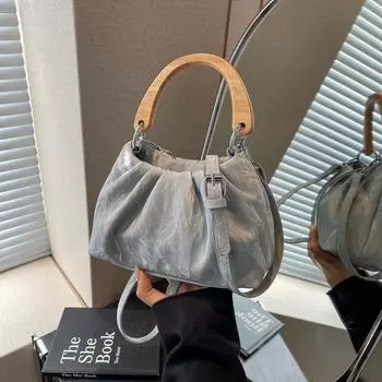 Сумка Niche Design женская 2024 новая плиссированная сумка-облако модная темпераментная сумка-мессенджер через плечо сумка чёрный