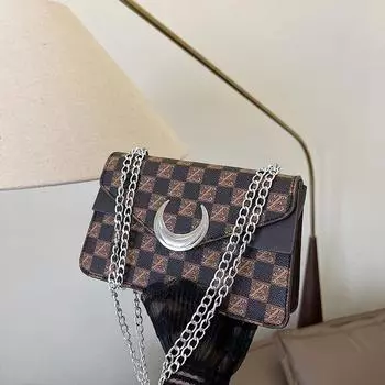 Сумка Niche Design женская 2024 новый модный тренд сумка Bacchus ретро цепная сумка с принтом сумка-мессенджер через плечо чёрный