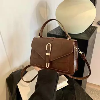 Сумка Niche Design женская 2024 осень новая мода простая сумка через плечо повседневная портативная маленькая квадратная сумка для поездок на работу чёрный